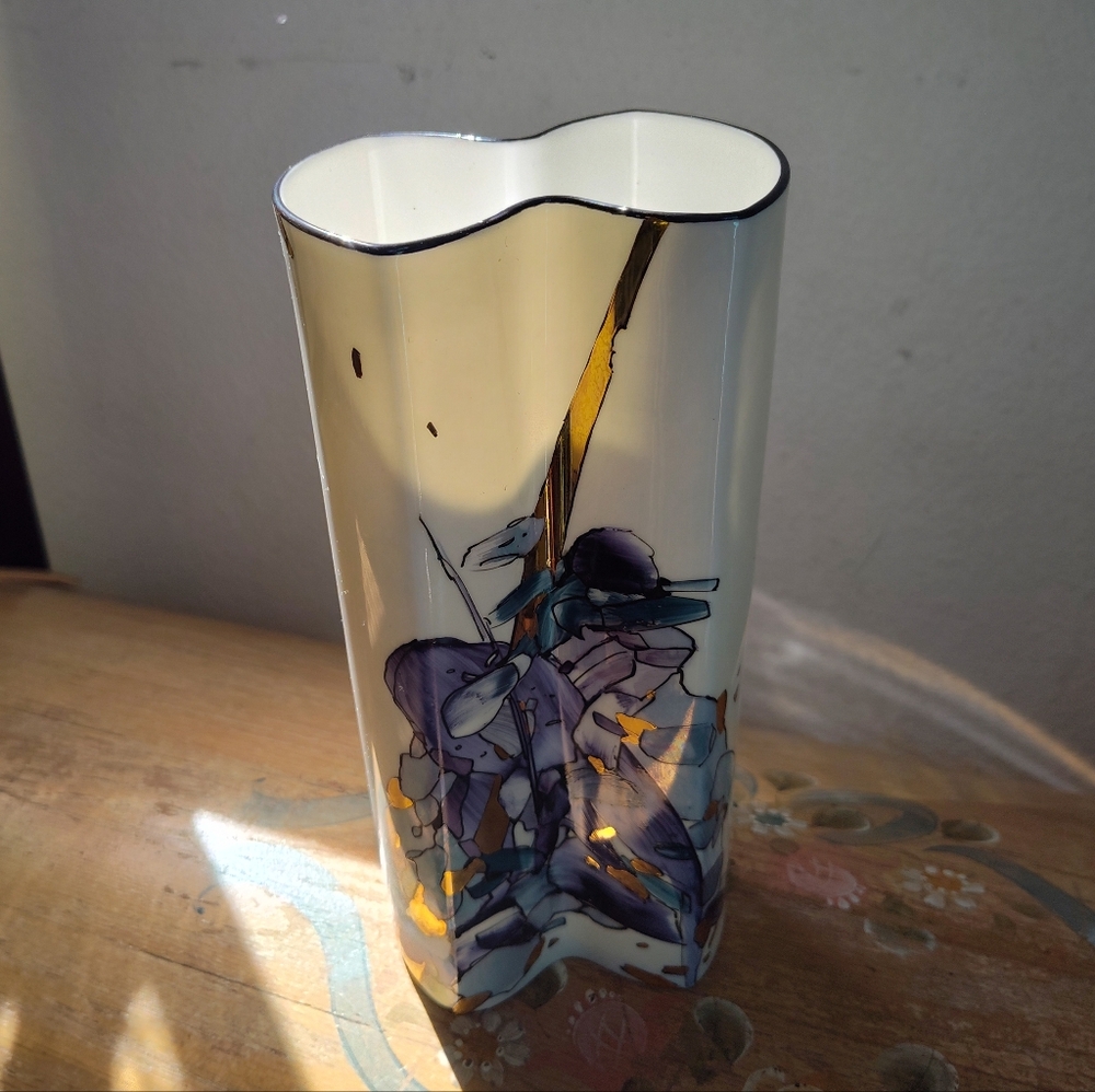 RARE Vtg Jiesia LITHUANIA BONE China Vase